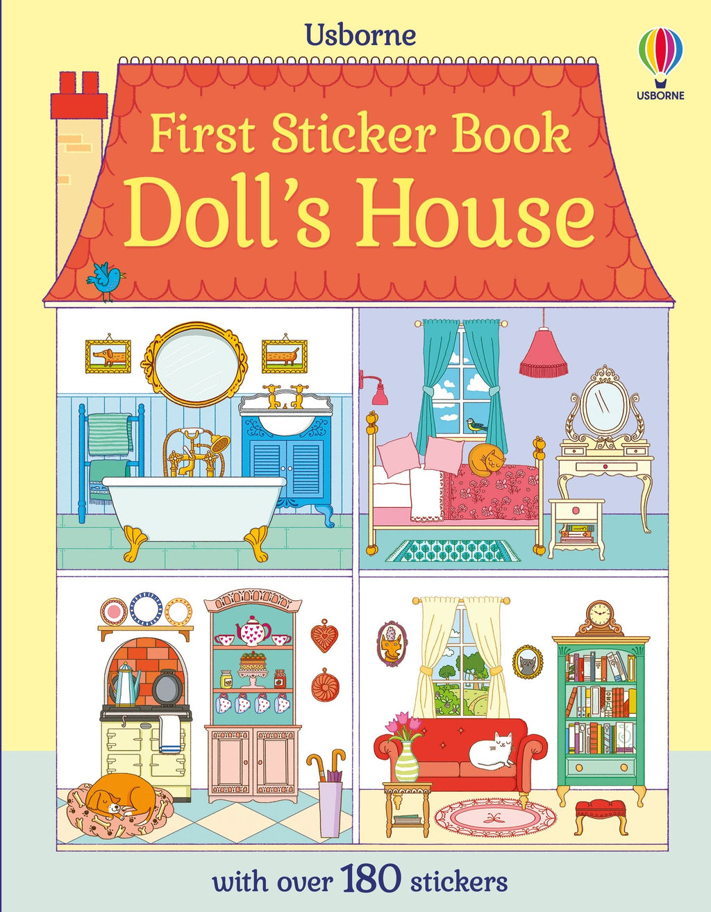 Usborne – First Sticker Book Doll's House – Carte cu stickere pentru copii 3+ ani – carte pentru copii Usborne, copertă