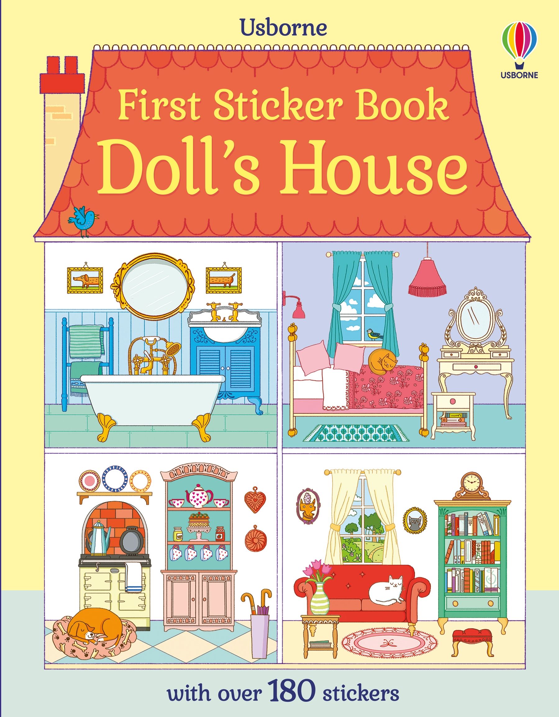 Usborne – First Sticker Book Doll's House – Carte cu stickere pentru copii 3+ ani – carte pentru copii Usborne, copertă