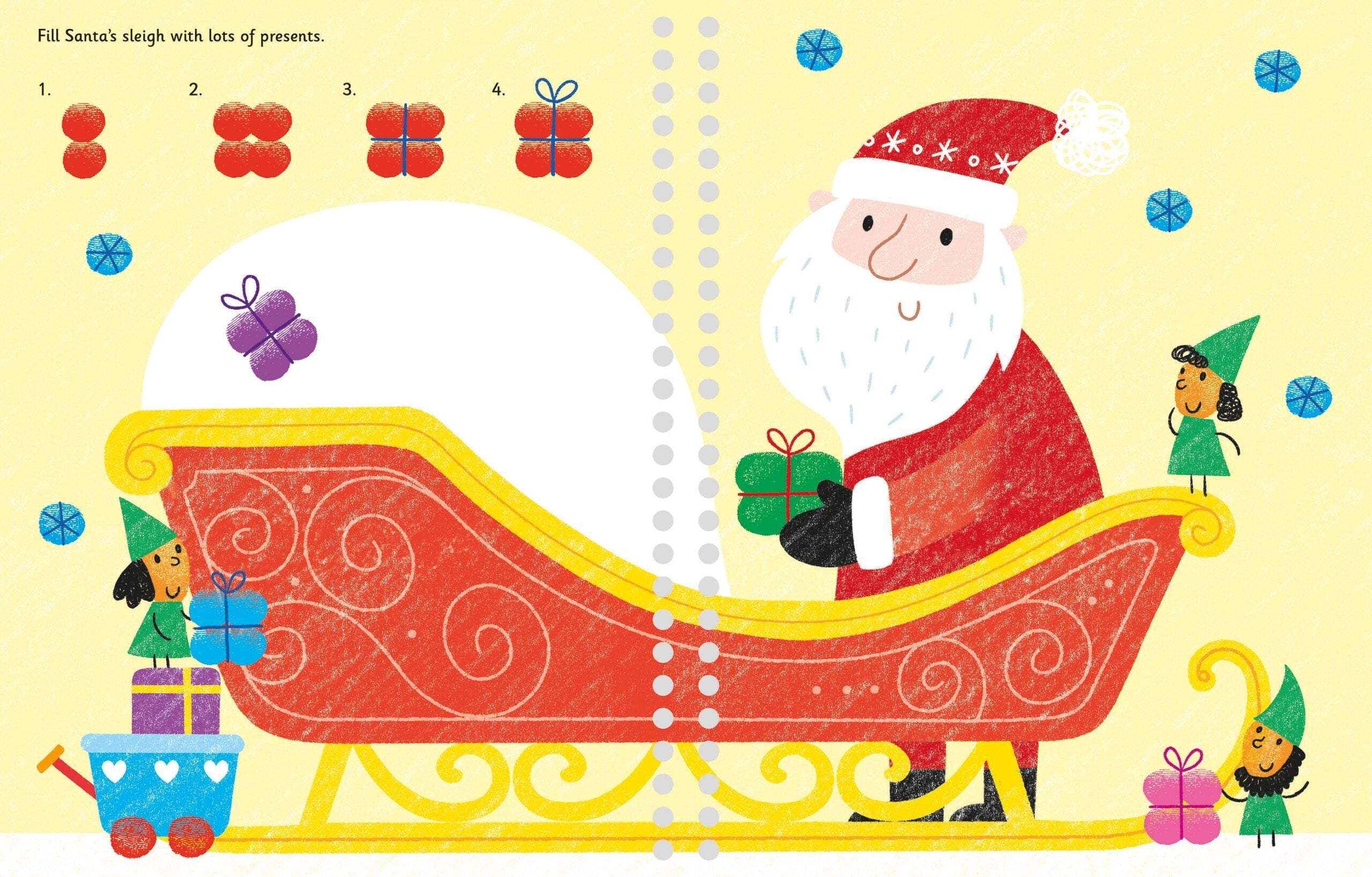 Usborne – Fingerprint Activities Santa's Workshop – Carte pentru copii 6+ ani – carte pentru copii Usborne, preview pagini