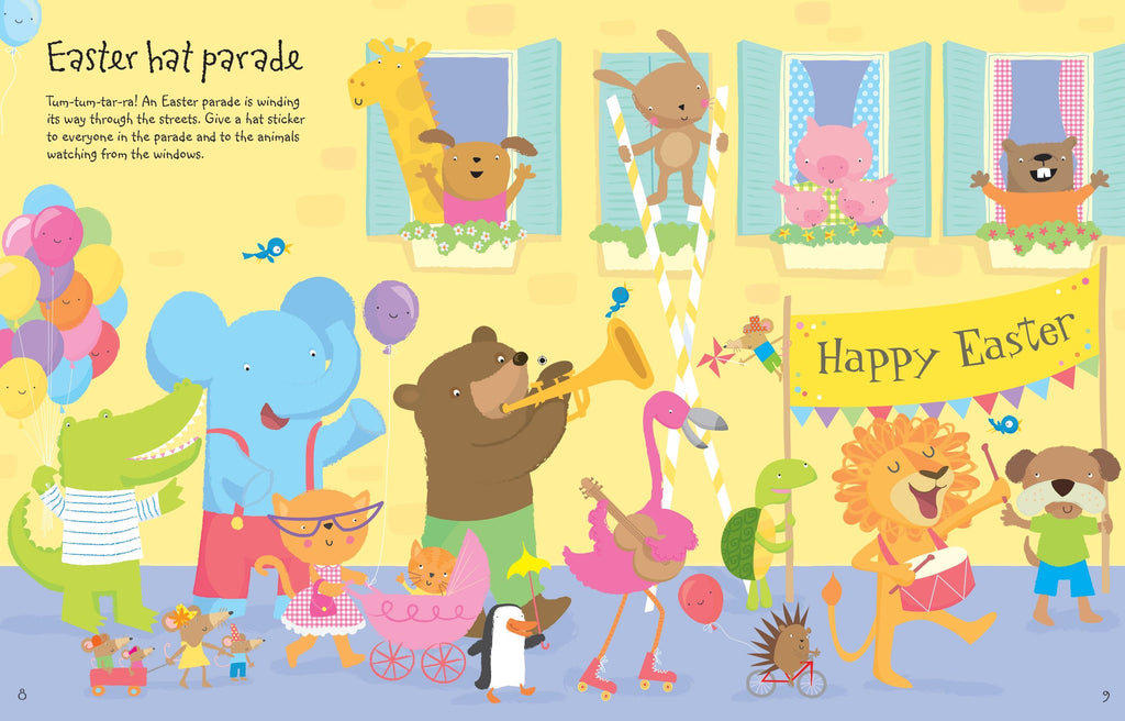 Usborne – Easter Sticker Book – Carte cu stickere pentru copii 5+ ani – carte pentru copii Usborne, detalii conținut cu abțibilduri