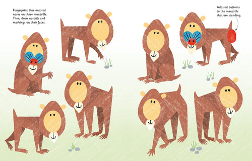 Usborne – Fingerprint Activities Zoo – Carte pentru copii 6+ ani – carte pentru copii Usborne, pagini interior ilustrate