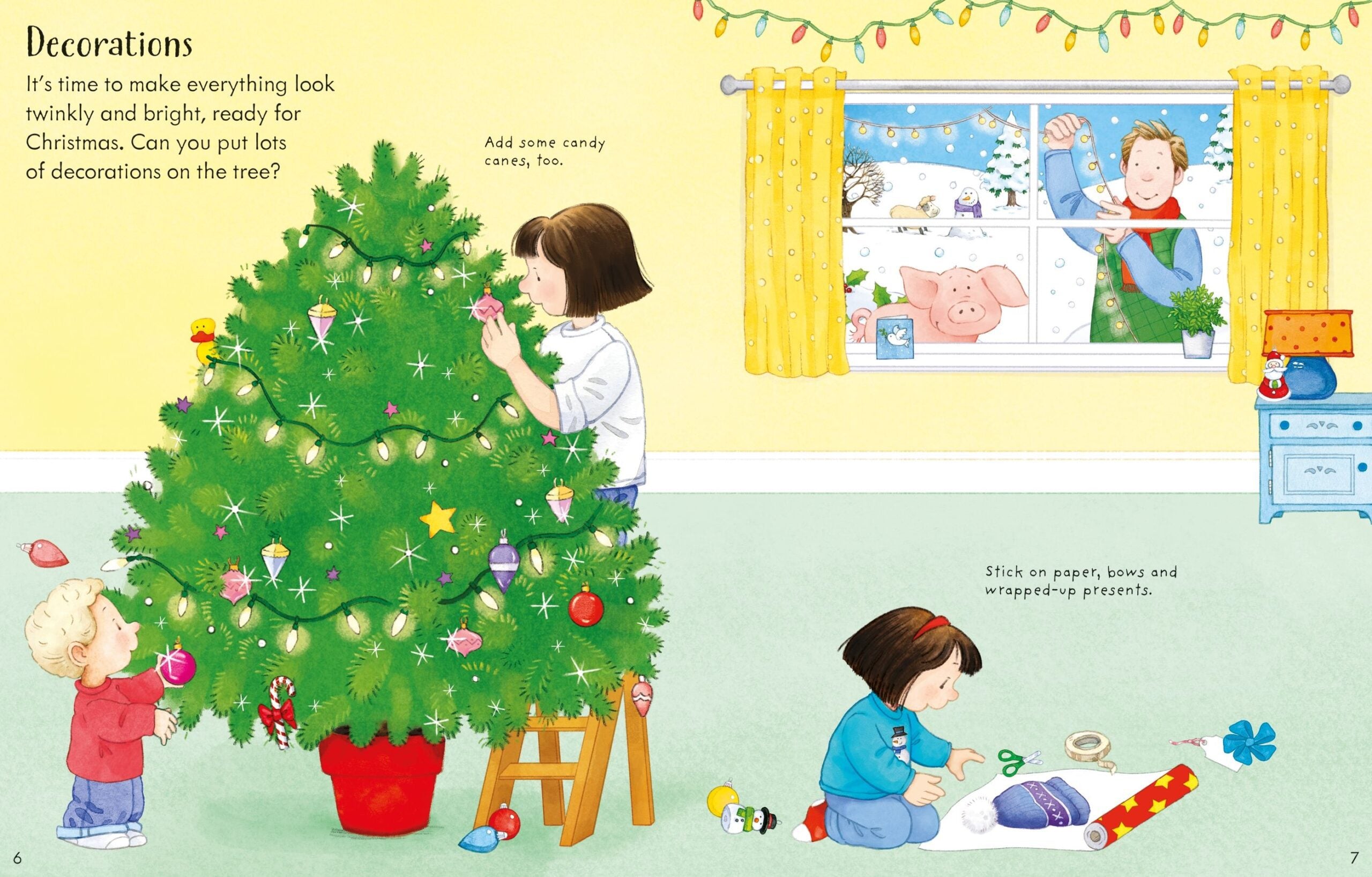 Usborne – Poppy and Sam's Christmas Sticker Book – Carte cu stickere pentru copii 3+ ani – carte pentru copii Usborne, preview pagini