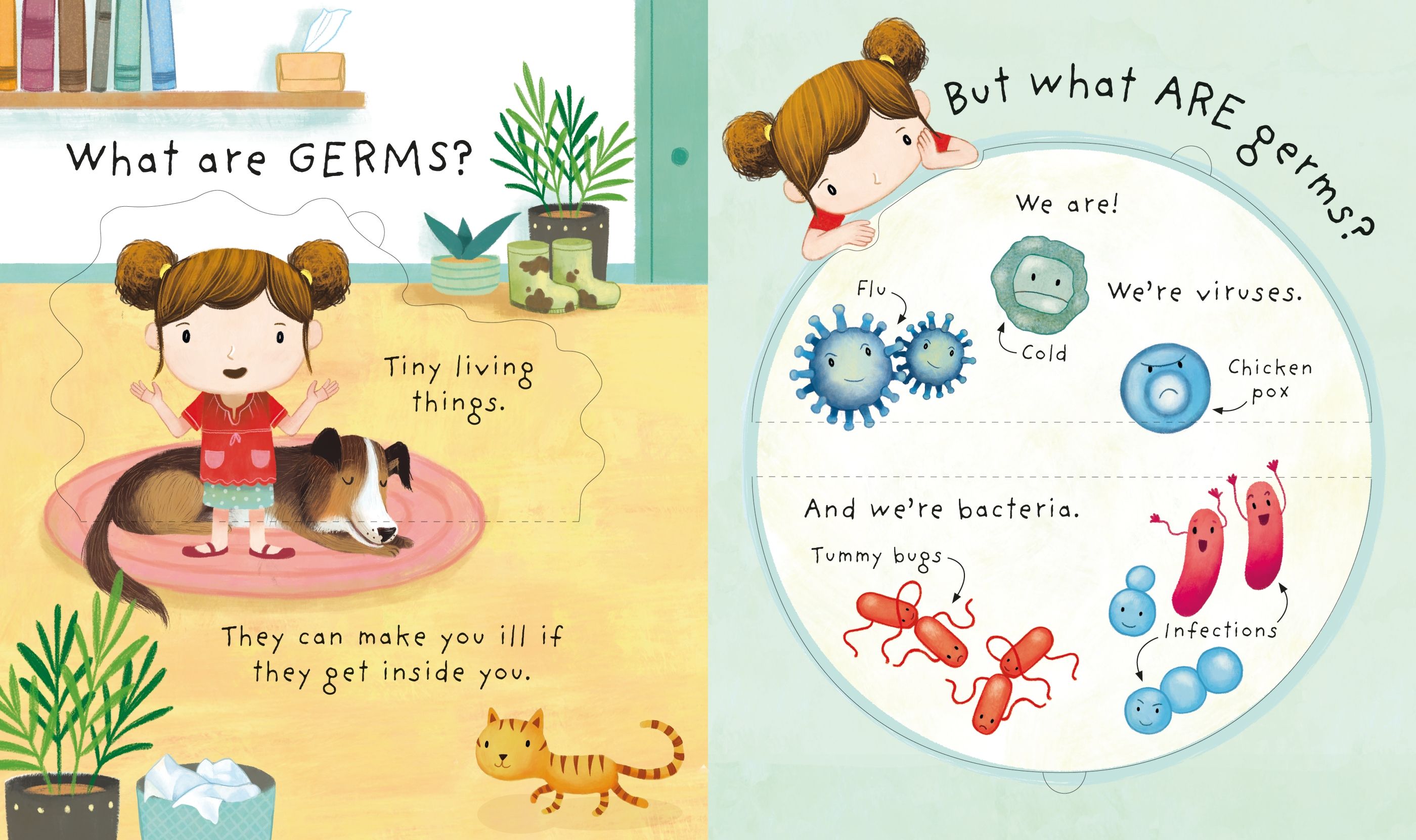 Usborne – Very First Questions and Answers What are Germs? – Carte cu clapete pentru copii 3+ ani – carte pentru copii Usborne, preview pagini