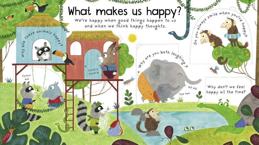 Usborne – First Questions and Answers: What are Feelings? – Carte cu clapete pentru copii 4+ ani – carte pentru copii Usborne, detalii conținut