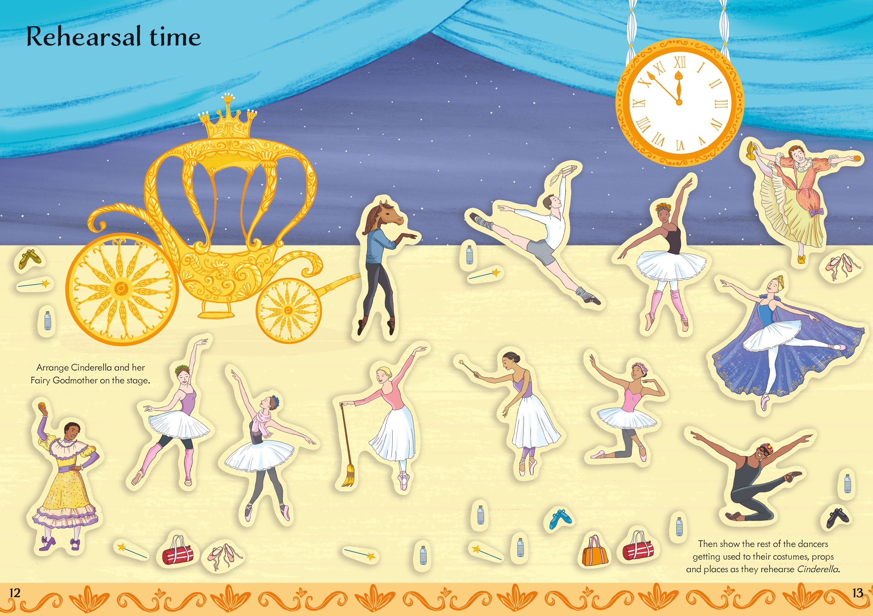 Usborne – Little First Stickers Ballet – Carte cu stickere pentru copii 3+ ani – carte pentru copii Usborne, preview pagini