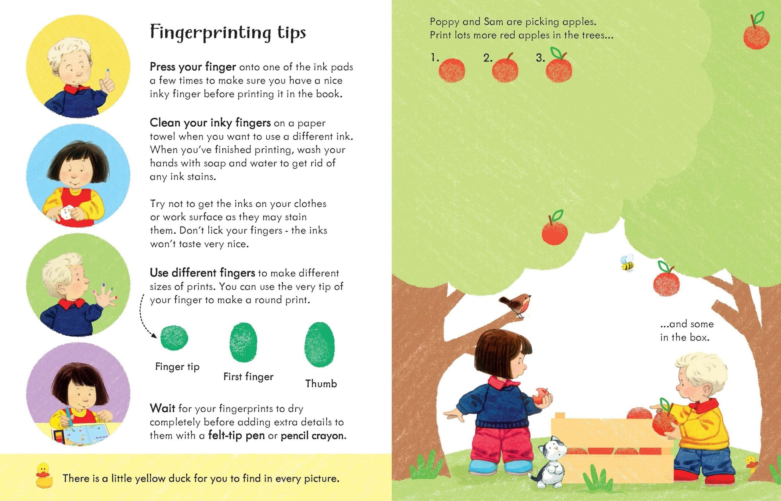 Usborne – Poppy and Sam's Fingerprint Activities – Carte pentru copii 3+ ani – carte pentru copii Usborne, detalii conținut