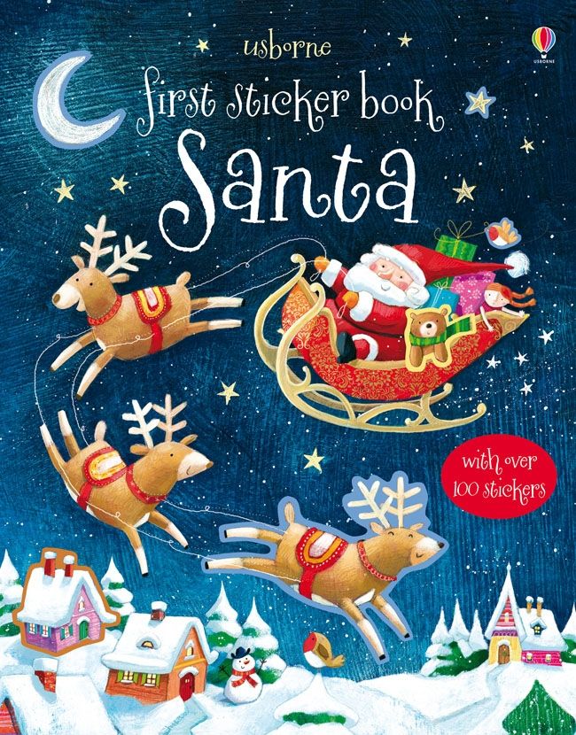 Usborne – First Sticker Book Santa – Carte cu stickere pentru copii 3+ ani – carte pentru copii Usborne, copertă