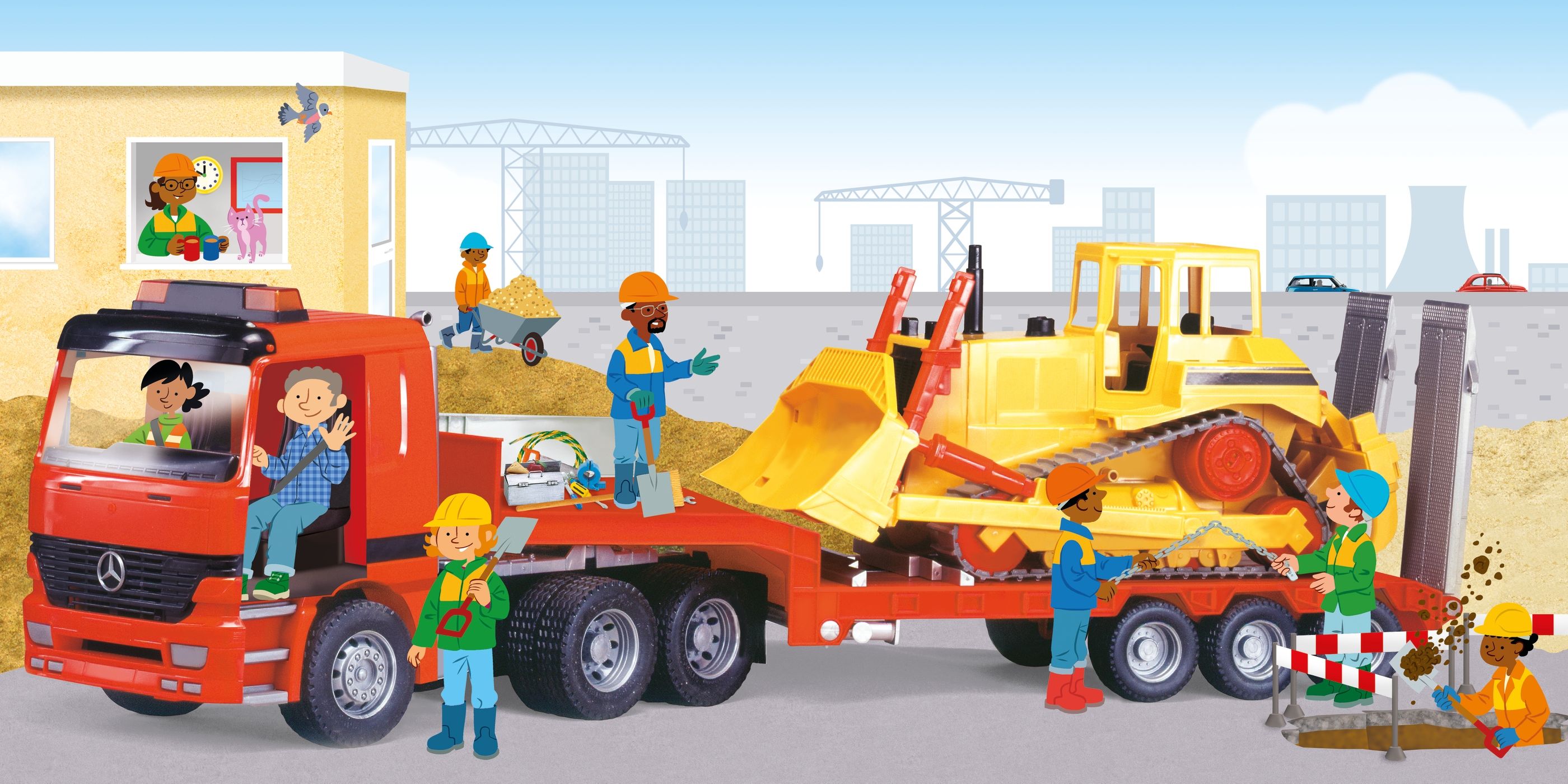 Usborne – Lift and Look Trucks – Carte cu clapete pentru copii 12+ luni – carte pentru copii Usborne, preview pagini