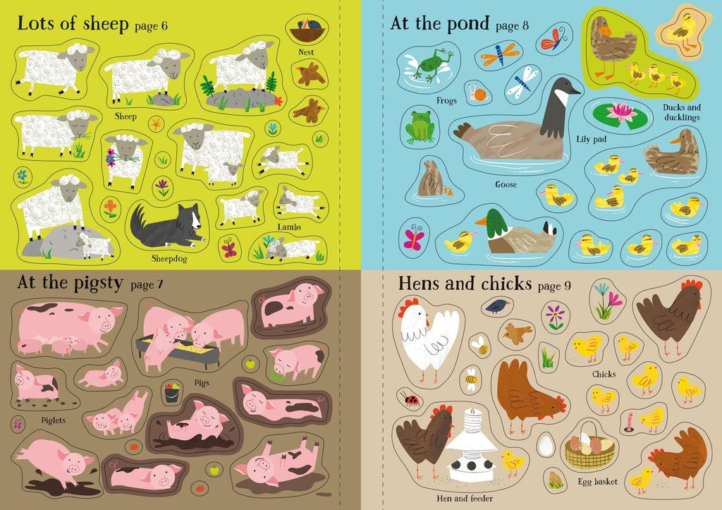 Usborne – Little First Stickers Farm – Carte cu stickere pentru copii 3+ ani – carte pentru copii Usborne, preview pagini