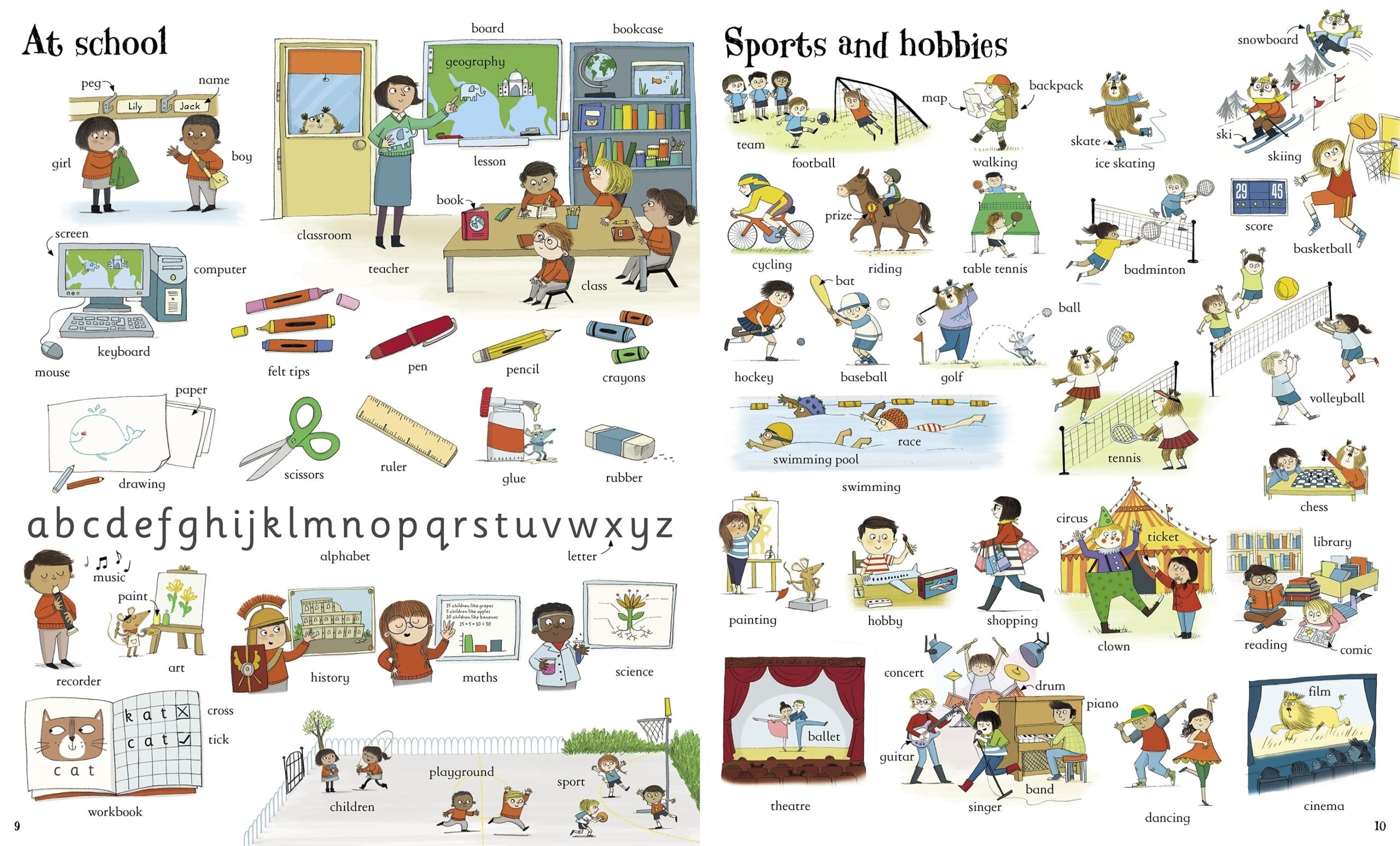 Usborne – Big Book of English Words – Carte pentru copii 3+ ani – carte pentru copii Usborne, detalii conținut