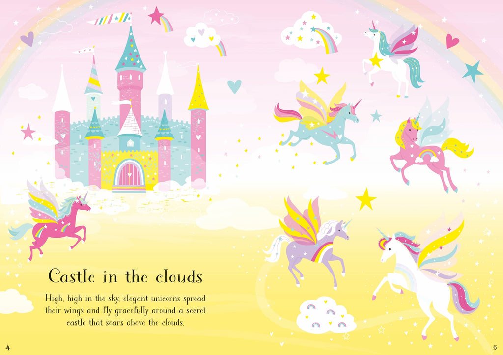 Usborne – Little Sticker Dolly Dressing Unicorns – Carte cu stickere pentru copii 4+ ani – carte pentru copii Usborne, preview pagini