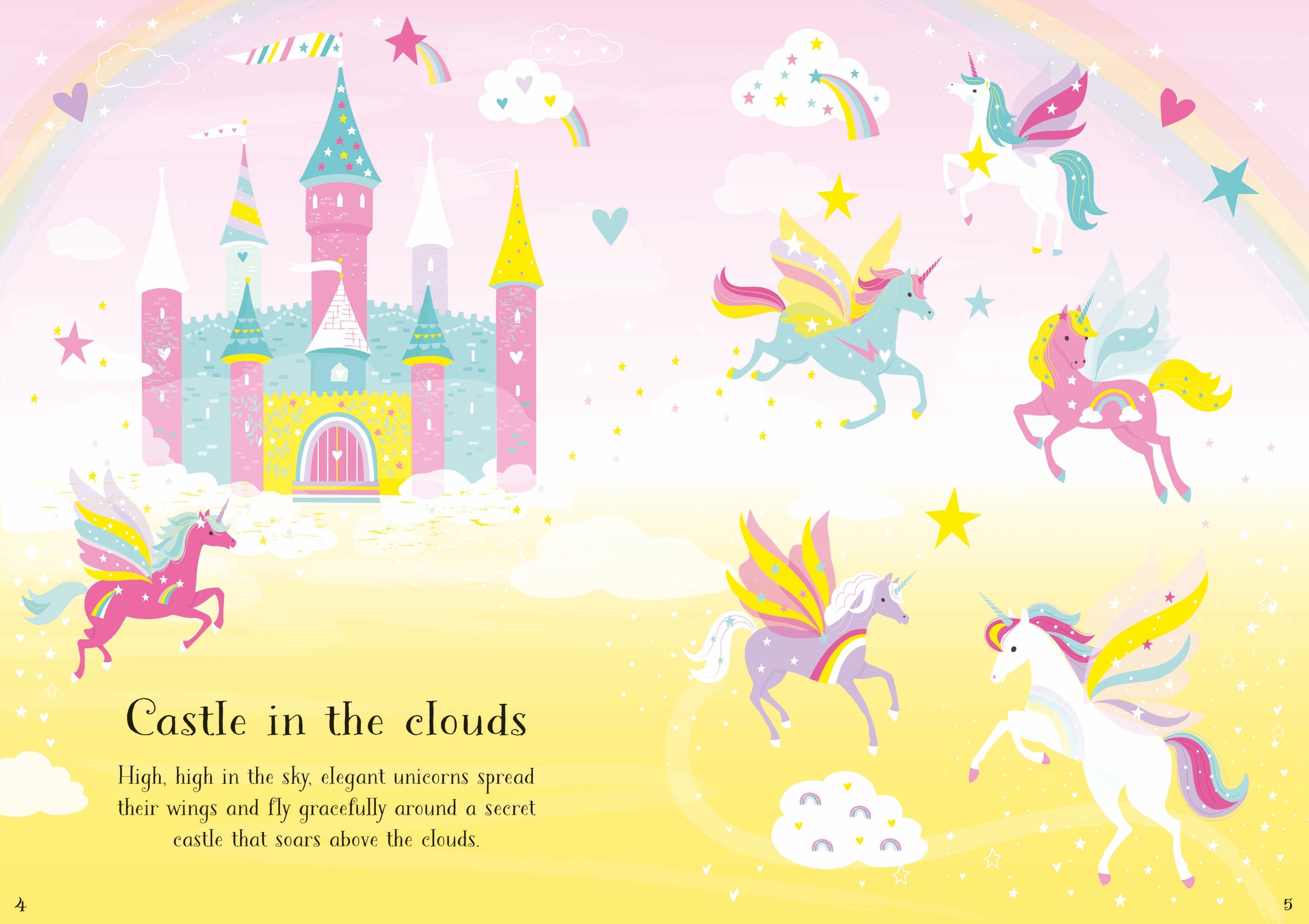 Usborne – Little Sticker Dolly Dressing Unicorns – Carte cu stickere pentru copii 4+ ani – carte pentru copii Usborne, preview pagini