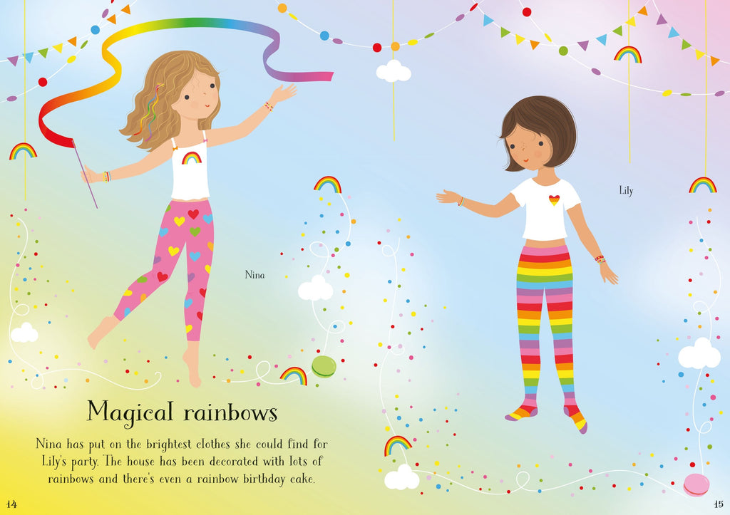 Usborne – Little Sticker Dolly Dressing Parties – Carte cu stickere pentru copii 4+ ani – carte pentru copii Usborne, preview pagini
