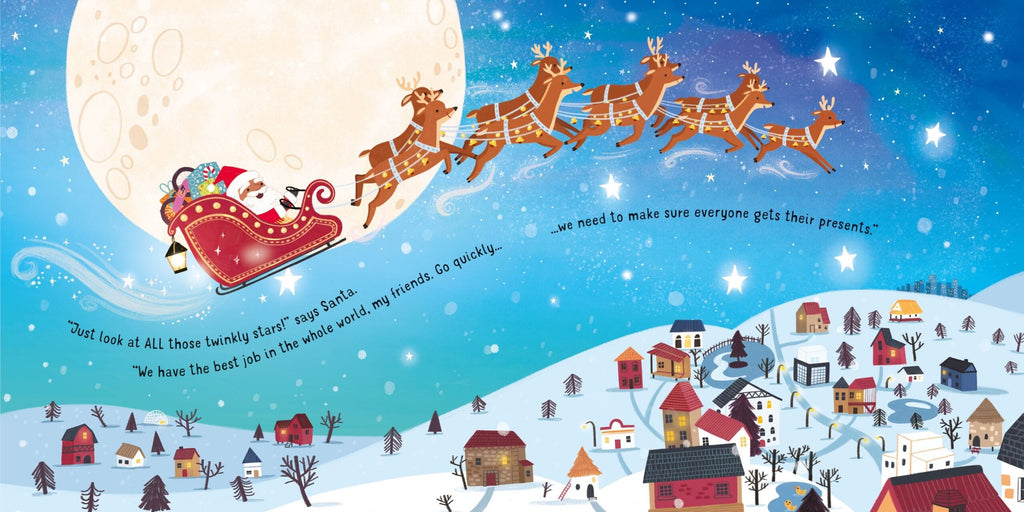 Usborne – Twinkly Twinkly Santa's Sleigh Ride – Carte pentru copii 6+ luni – carte pentru copii Usborne, detalii conținut
