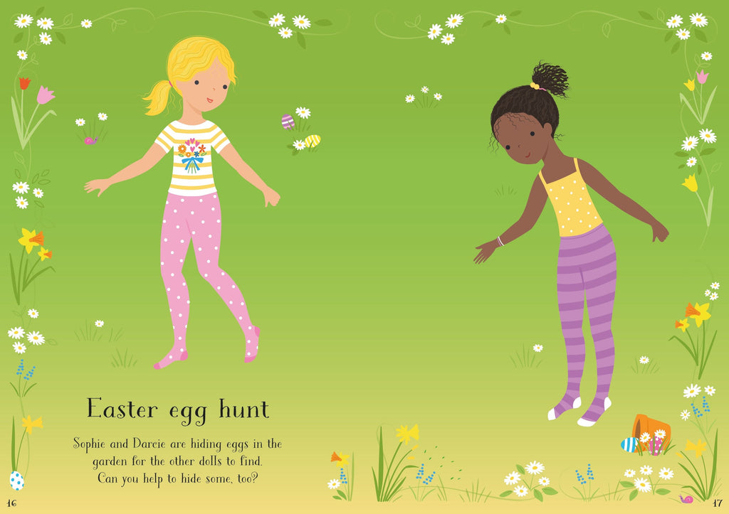 Usborne – Little Sticker Dolly Dressing Easter – Carte cu stickere pentru copii 4+ ani – carte pentru copii Usborne, preview pagini