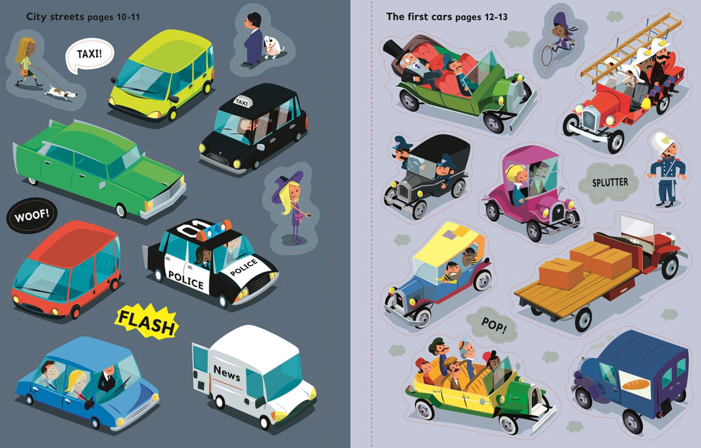 Usborne – First Sticker Book Cars – Carte cu stickere pentru copii 3+ ani – carte pentru copii Usborne, preview pagini
