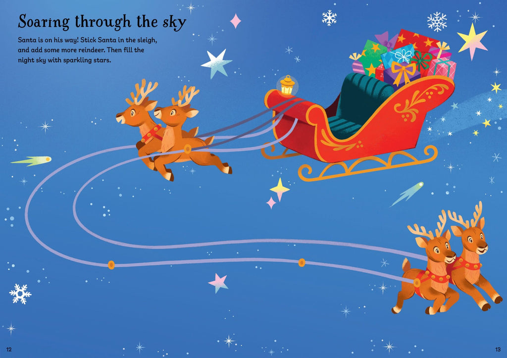 Usborne – Sparkly Santa Sticker Book – Carte cu stickere pentru copii 3+ ani – carte pentru copii Usborne, preview pagini