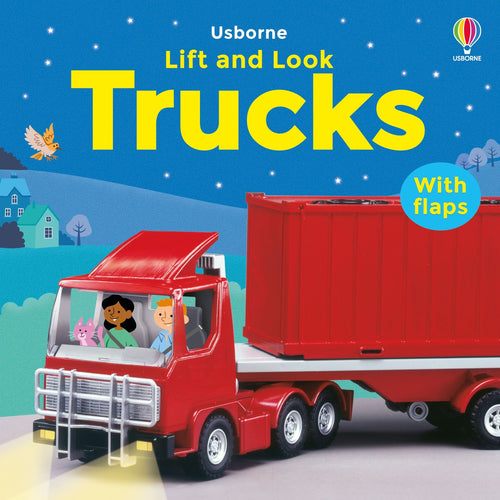 Usborne – Lift and Look Trucks – Carte cu clapete pentru copii 12+ luni – carte pentru copii Usborne, copertă
