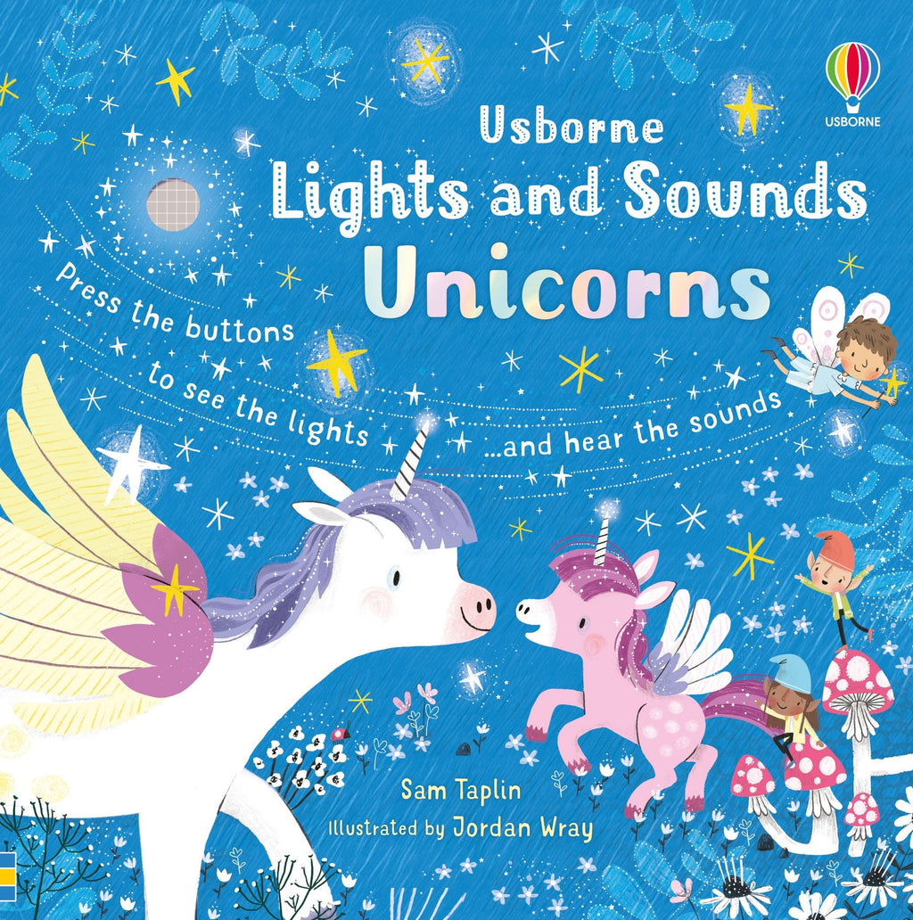 Usborne – Lights and Sounds Unicorns – Carte pentru copii 6+ luni – carte pentru copii Usborne, copertă