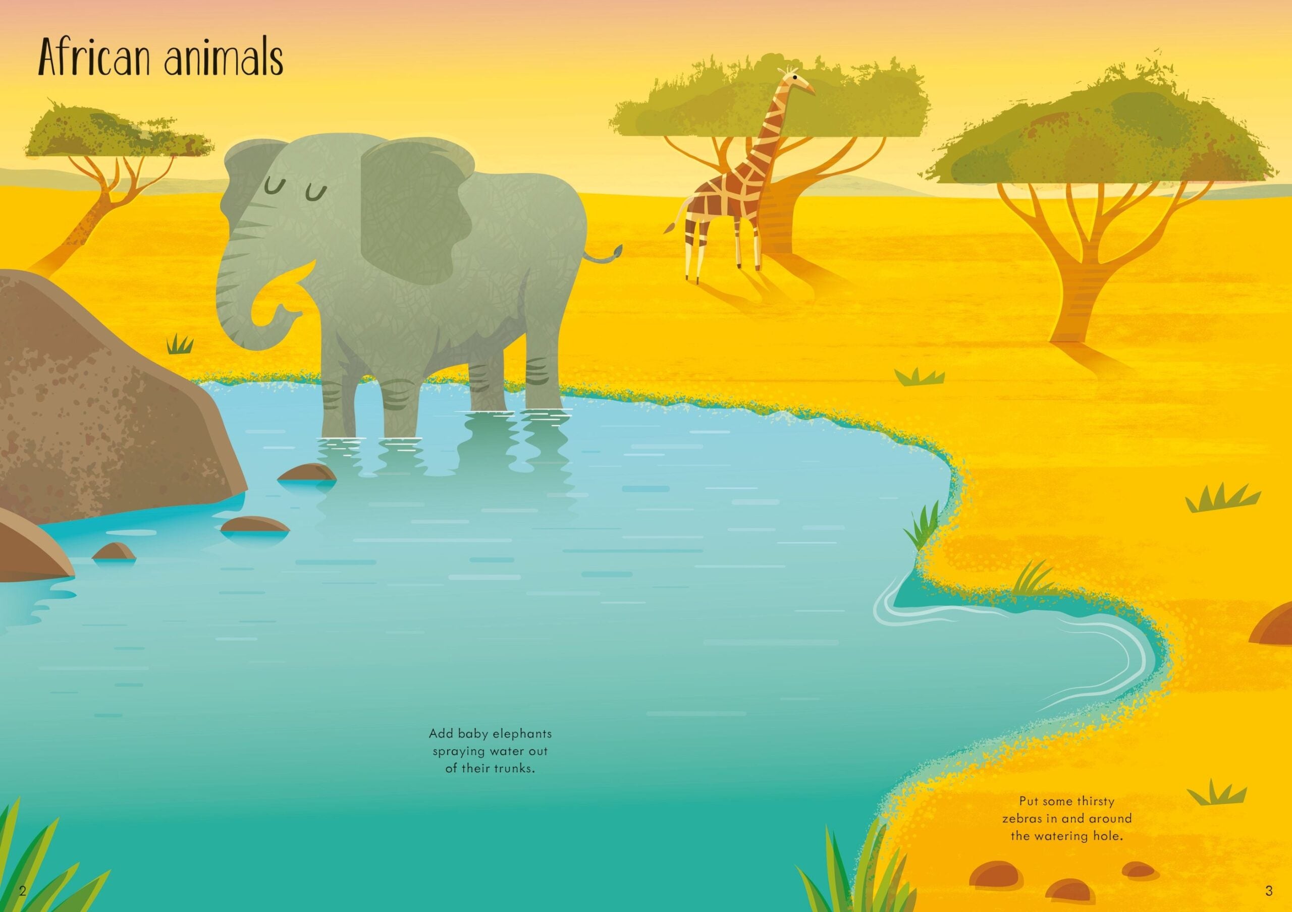 Usborne – Little First Stickers Animals – Carte cu stickere pentru copii 3+ ani – carte pentru copii Usborne, pagini interior ilustrate