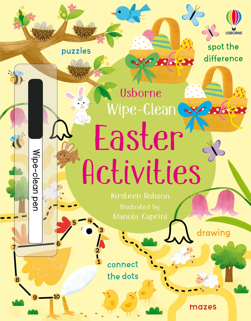 Usborne – Wipe-Clean Easter Activities – Carte de activități (refolosibilă) pentru copii 3+ ani – carte pentru copii Usborne, copertă