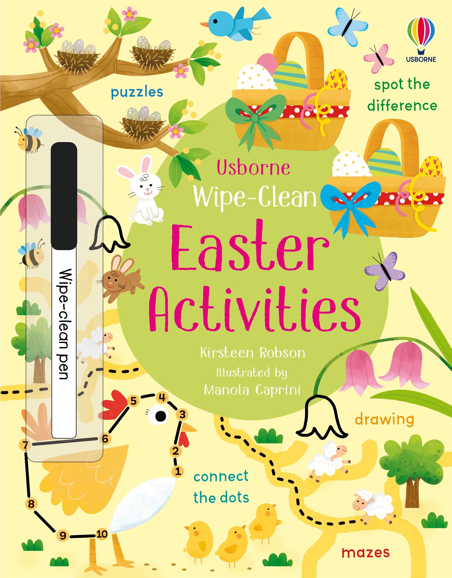 Usborne – Wipe-Clean Easter Activities – Carte de activități (refolosibilă) pentru copii 3+ ani – carte pentru copii Usborne, copertă