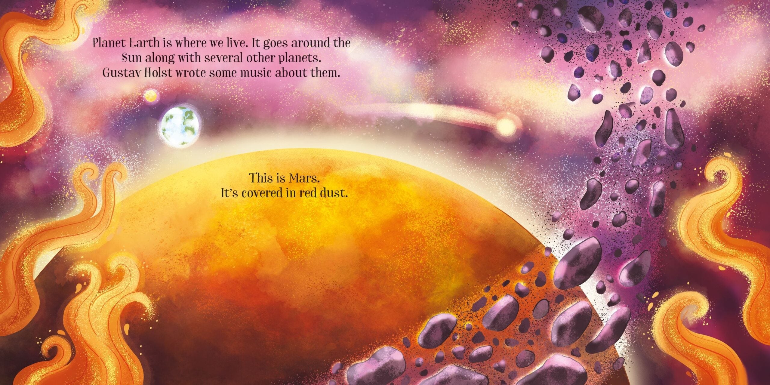 Usborne – The Planets – Carte cu sunete pentru copii 3+ ani – carte pentru copii Usborne, detalii conținut