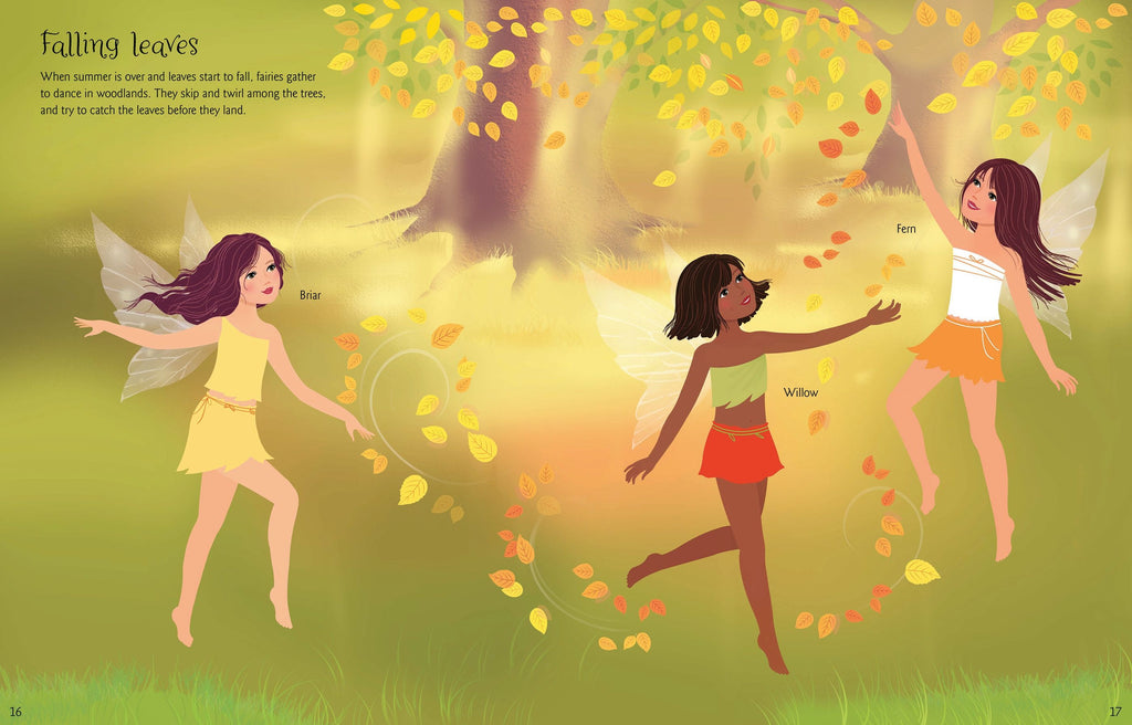 Usborne – Sticker Dolly Dressing Dancing Fairies – Carte cu stickere pentru copii 5+ ani – carte pentru copii Usborne, pagini interior ilustrate