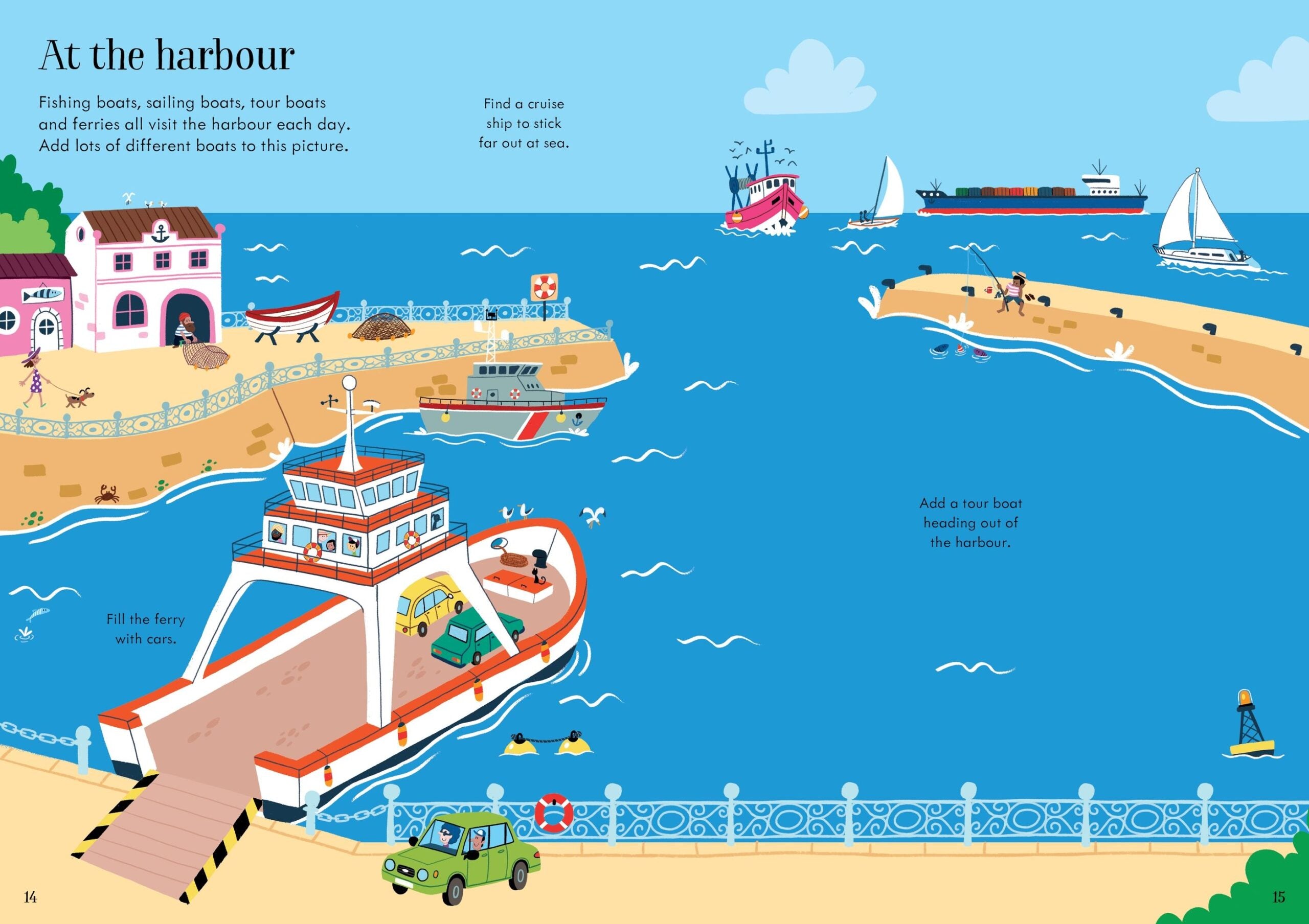 Usborne – Little First Stickers Travel – Carte cu stickere pentru copii 3+ ani – carte pentru copii Usborne, preview pagini