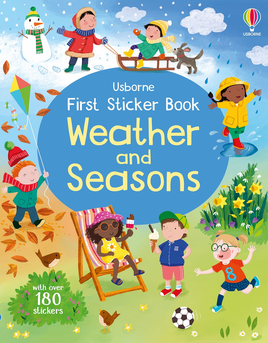 Usborne – First Sticker Book Weather and Seasons – Carte cu stickere pentru copii 3+ ani – carte pentru copii Usborne, copertă