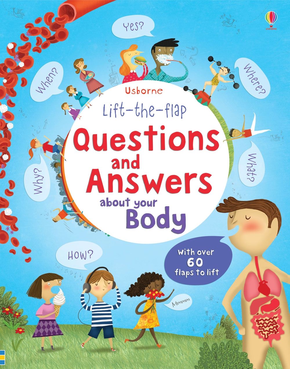 Usborne – Lift-the-flap Questions and Answers about your Body – Carte cu clapete pentru copii 4+ ani – carte pentru copii Usborne, copertă