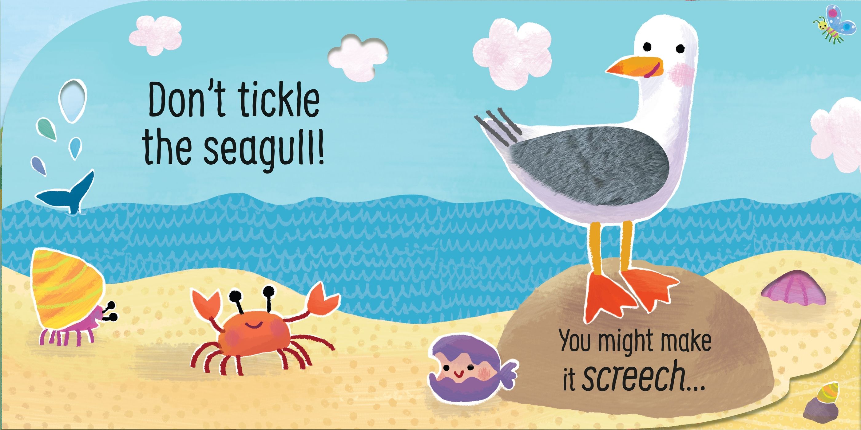Usborne – Don't Tickle the Shark! – Carte cu sunete pentru copii 6+ luni – carte pentru copii Usborne, detalii conținut