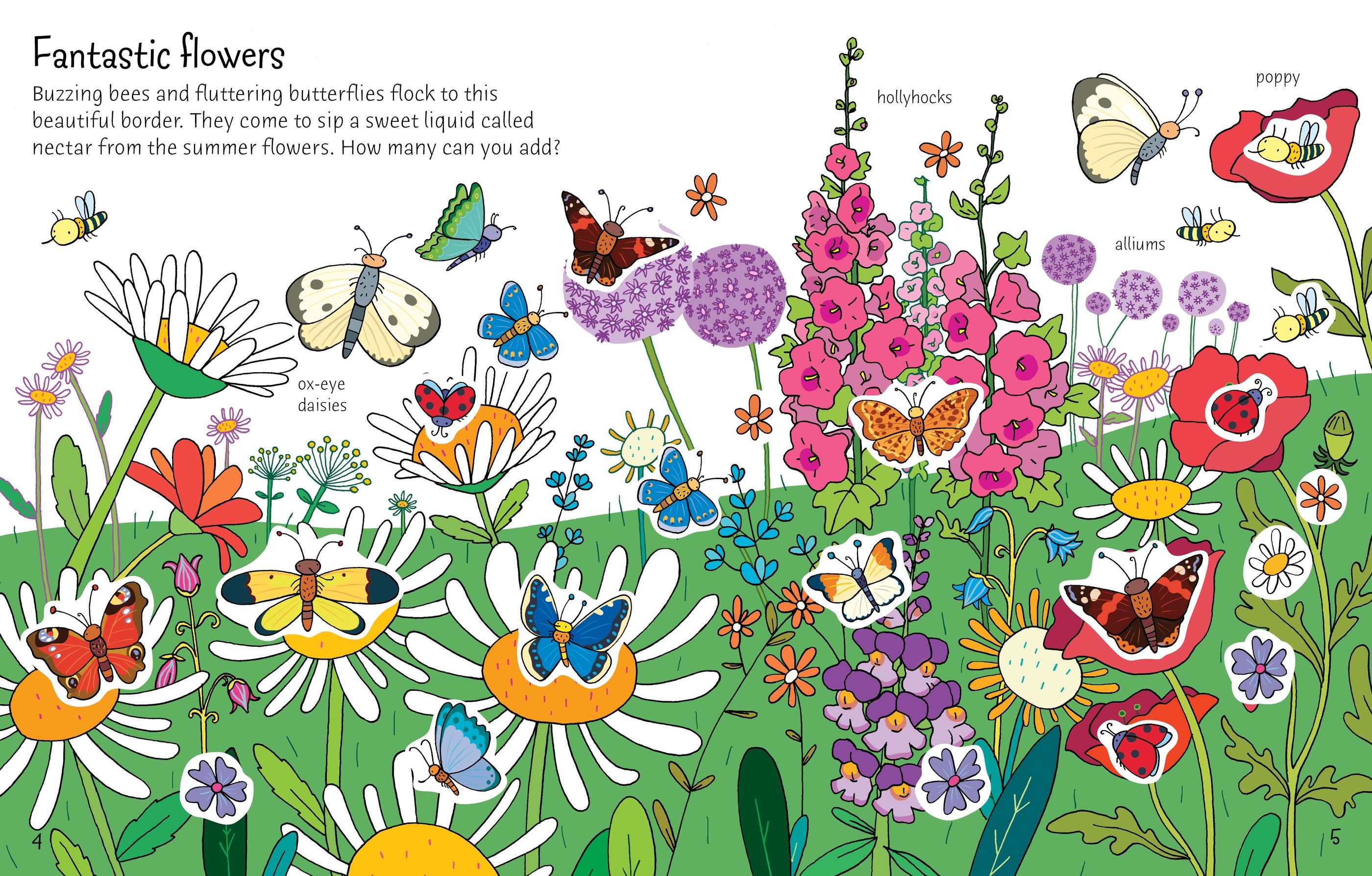 Usborne – First Sticker Book Garden – Carte cu stickere pentru copii 3+ ani – carte pentru copii Usborne, preview pagini