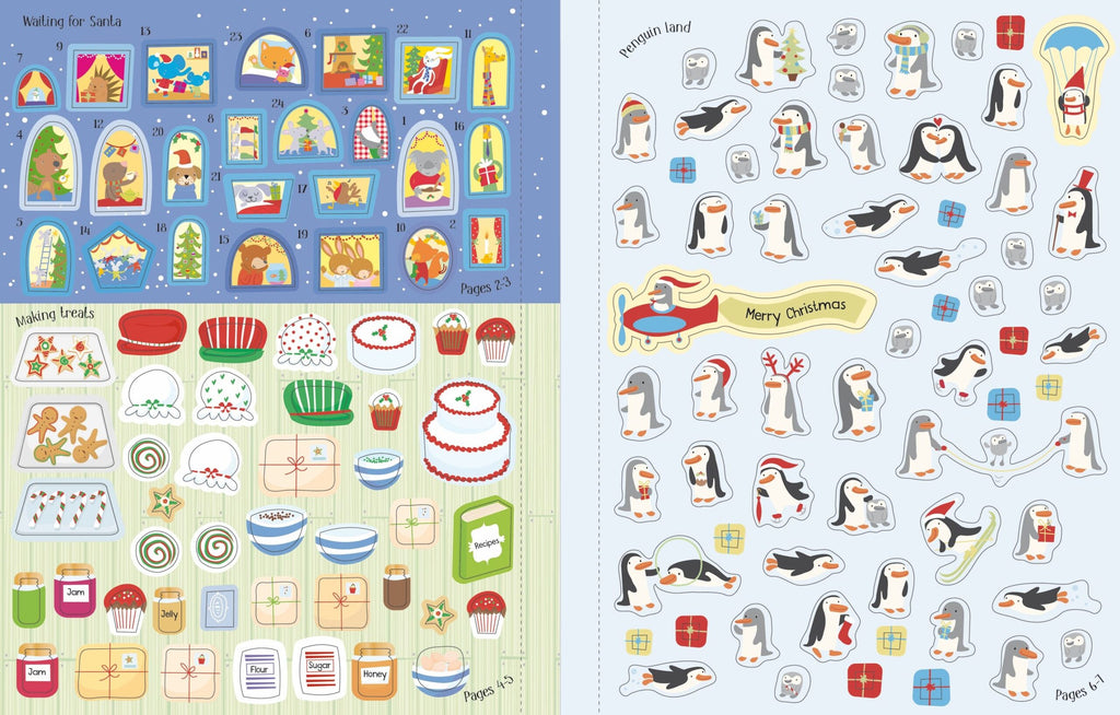 Usborne – Christmas Sticker Book – Carte cu stickere pentru copii 5+ ani – carte pentru copii Usborne, detalii conținut cu abțibilduri
