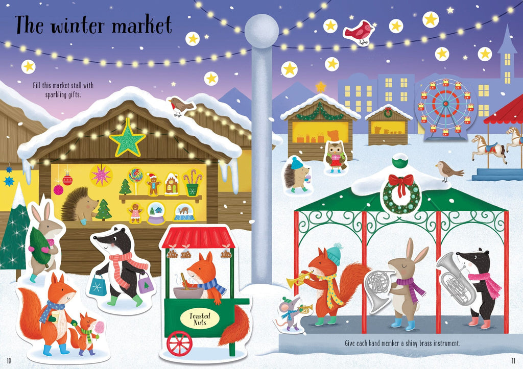 Usborne – Sparkly Winter Sticker Book – Carte cu stickere pentru copii 3+ ani – carte pentru copii Usborne, preview pagini