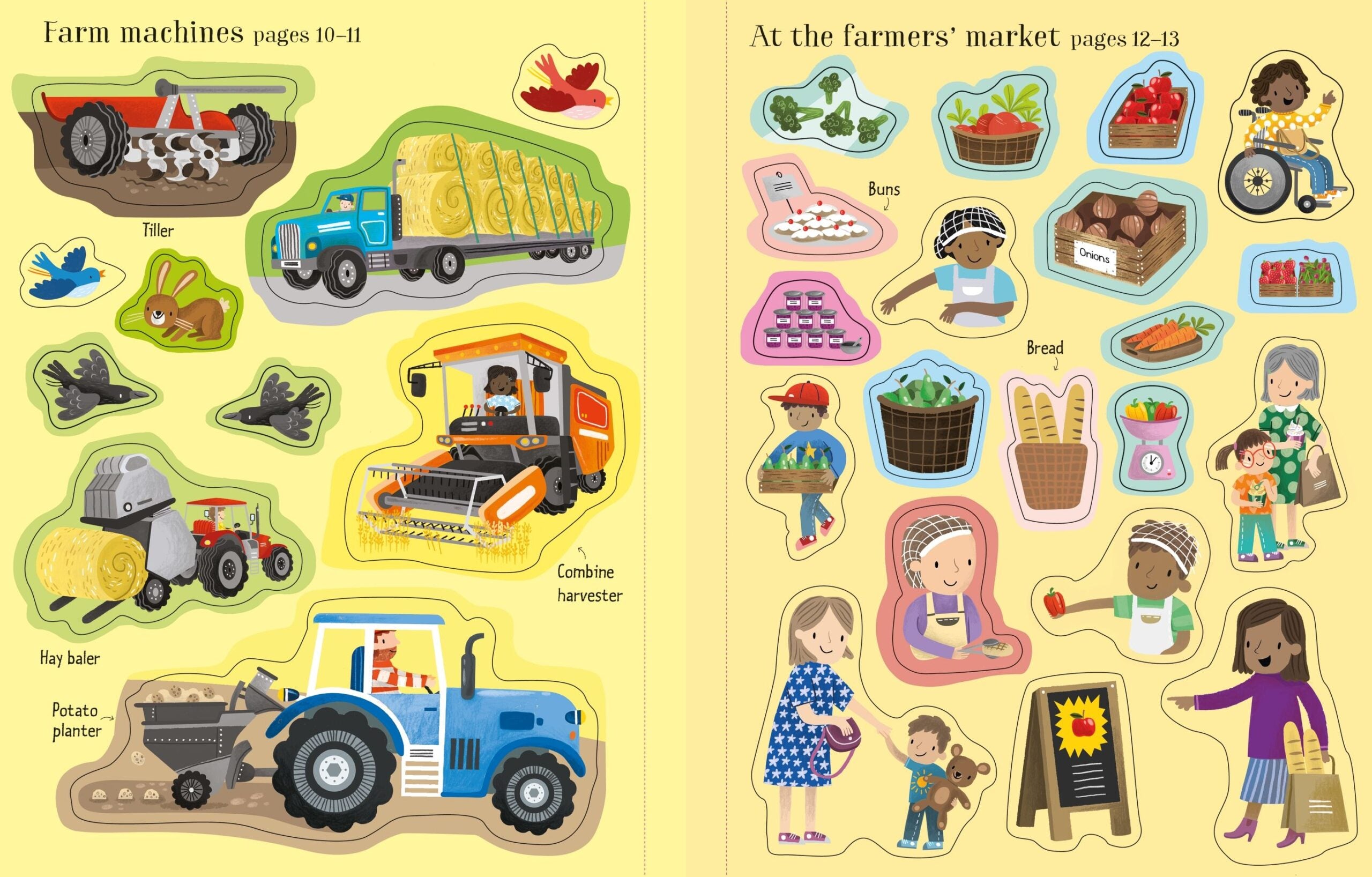 Usborne – First Sticker Book Farm – Carte cu stickere pentru copii 3+ ani – carte pentru copii Usborne, preview pagini