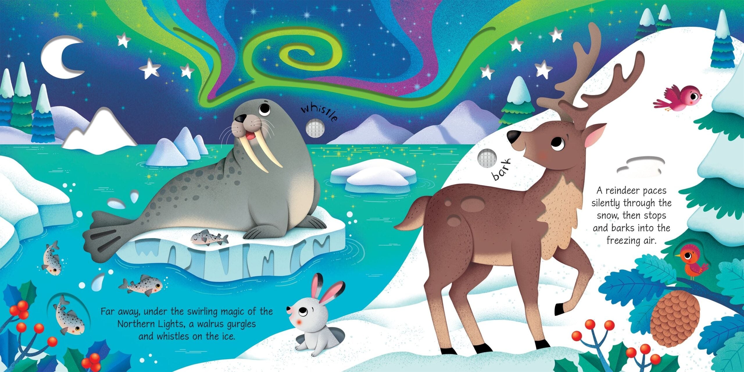 Usborne – Wild Animals Sound Book – Carte cu sunete pentru copii 6+ luni – carte pentru copii Usborne, pagini interior ilustrate