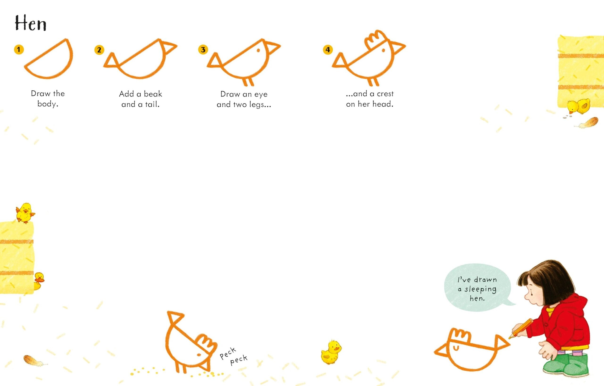 Usborne – Poppy and Sam's Step-by-Step Drawing Book – Carte pentru copii 4+ ani – carte pentru copii Usborne, pagini interior ilustrate