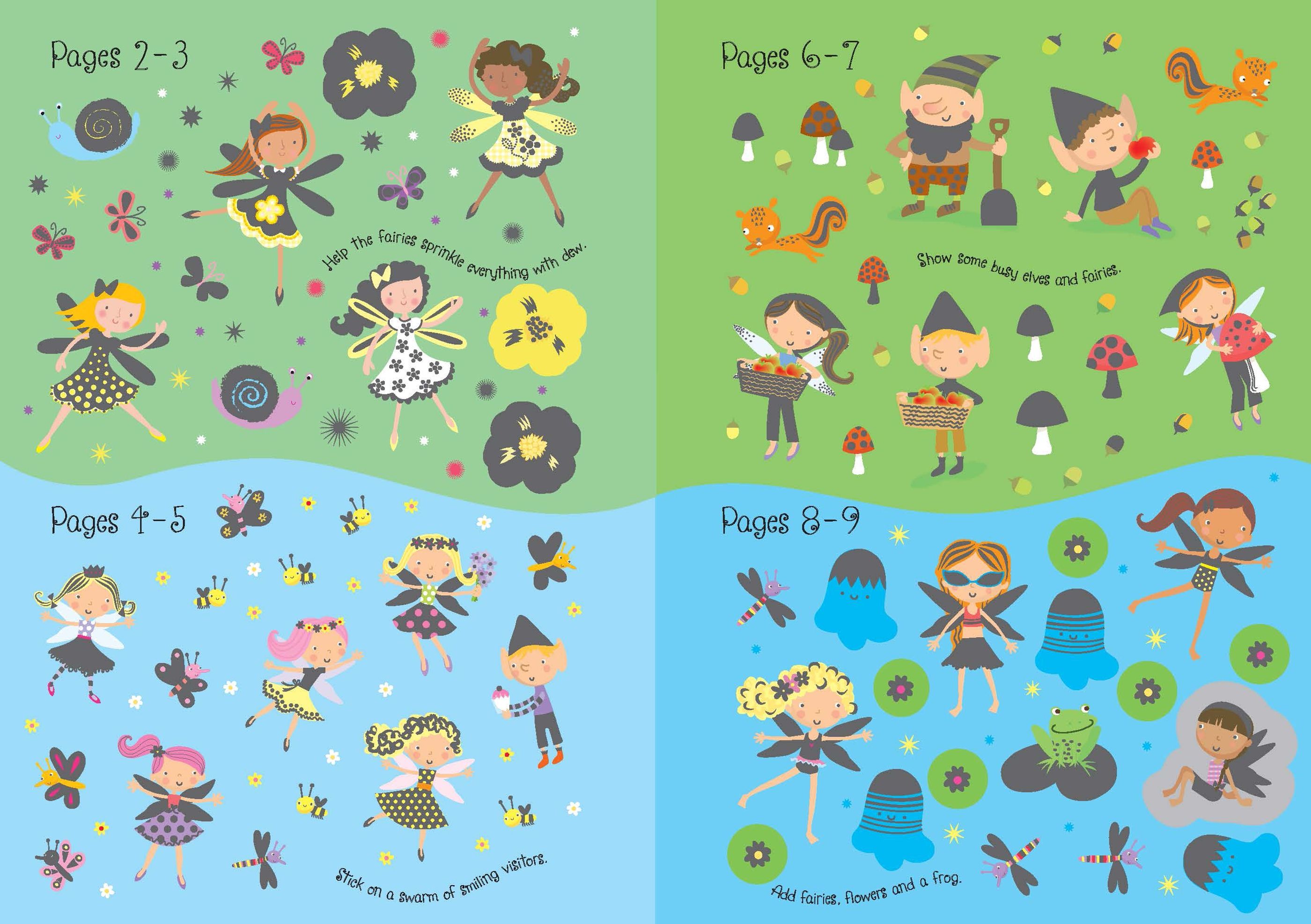 Usborne – Sparkly Fairies Sticker Book – Carte cu stickere pentru copii 3+ ani – carte pentru copii Usborne, preview pagini