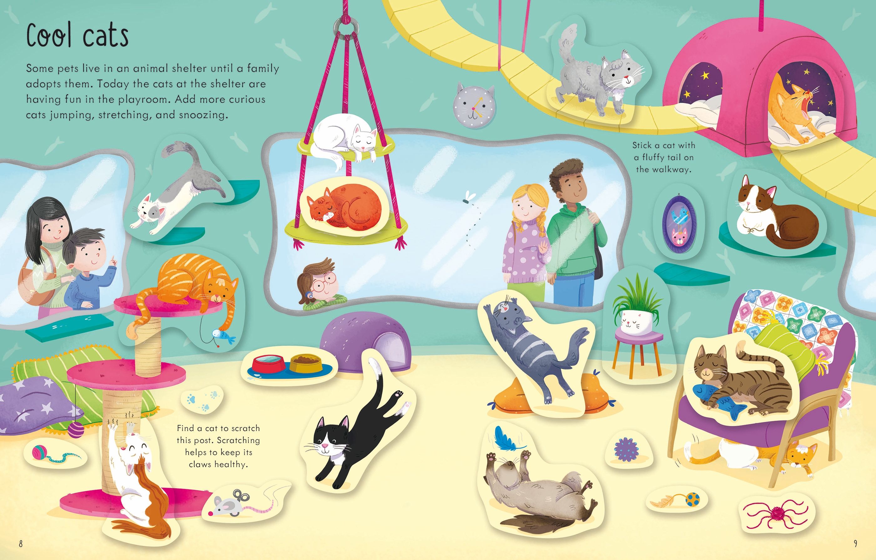 Usborne – First Sticker Book Pets – Carte cu stickere pentru copii 3+ ani – carte pentru copii Usborne, preview pagini
