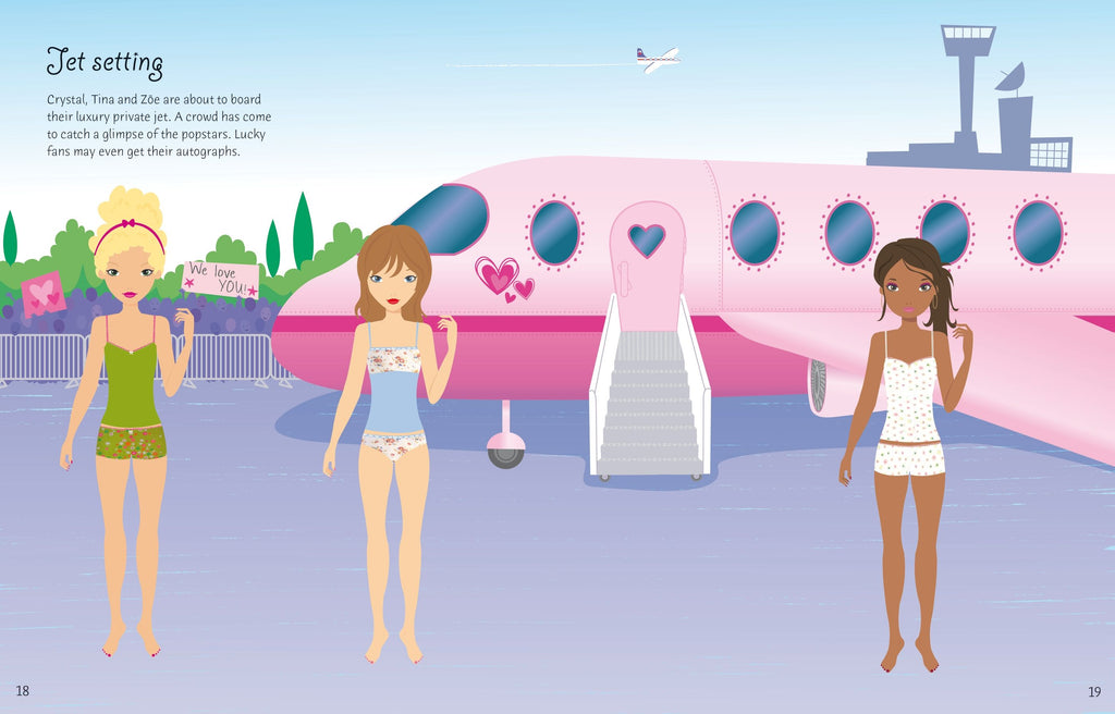 Usborne – Popstars – Carte cu stickere pentru copii 5+ ani – carte pentru copii Usborne, preview pagini