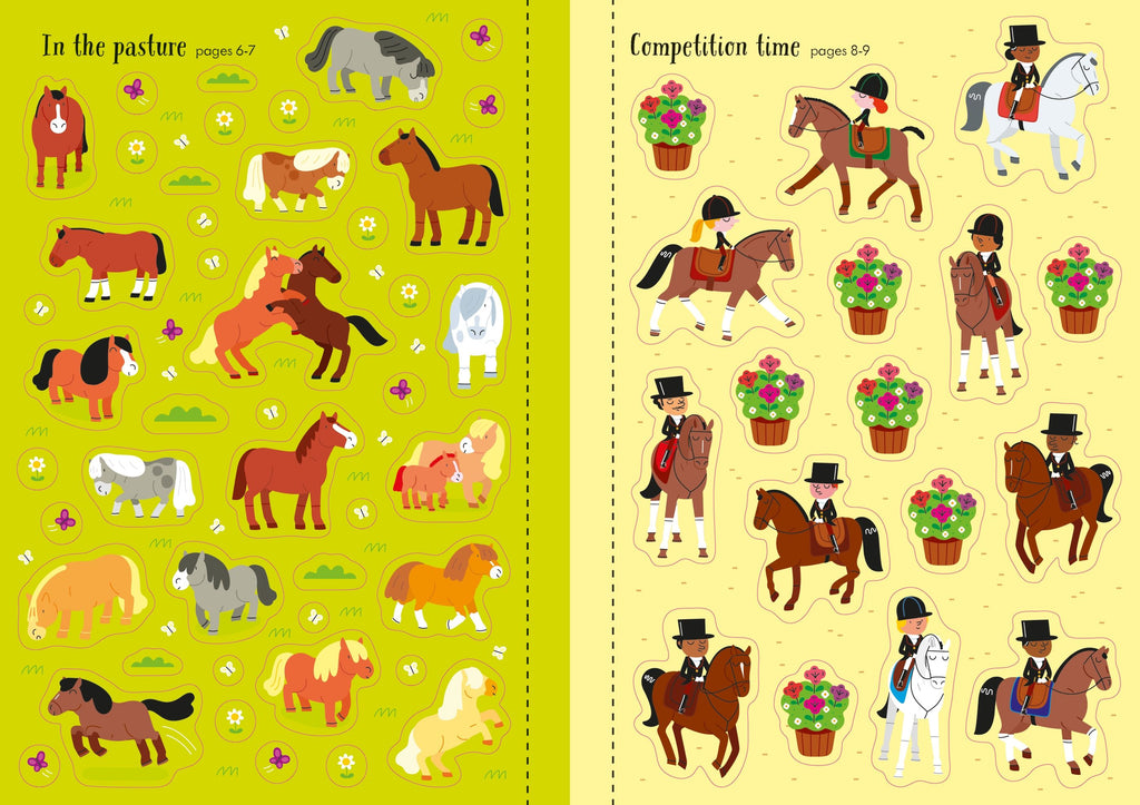 Usborne – Little First Stickers Horses and Ponies – Carte cu stickere pentru copii 3+ ani – carte pentru copii Usborne, preview pagini