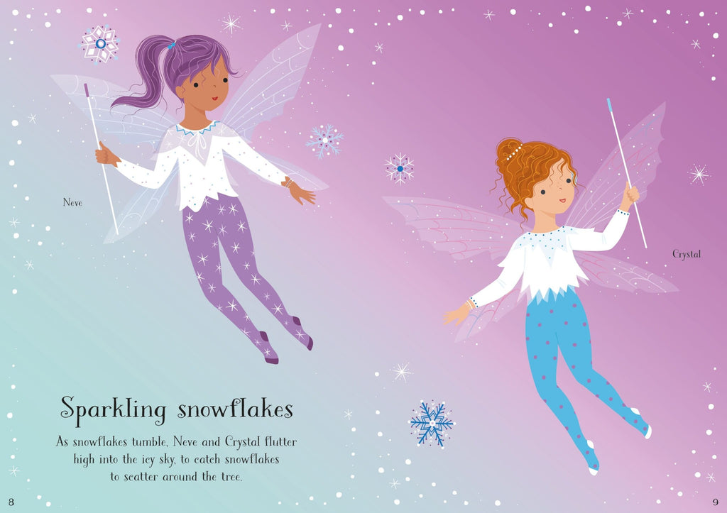 Usborne – Little Sticker Dolly Dressing Christmas Fairy – Carte cu stickere pentru copii 4+ ani – carte pentru copii Usborne, preview pagini
