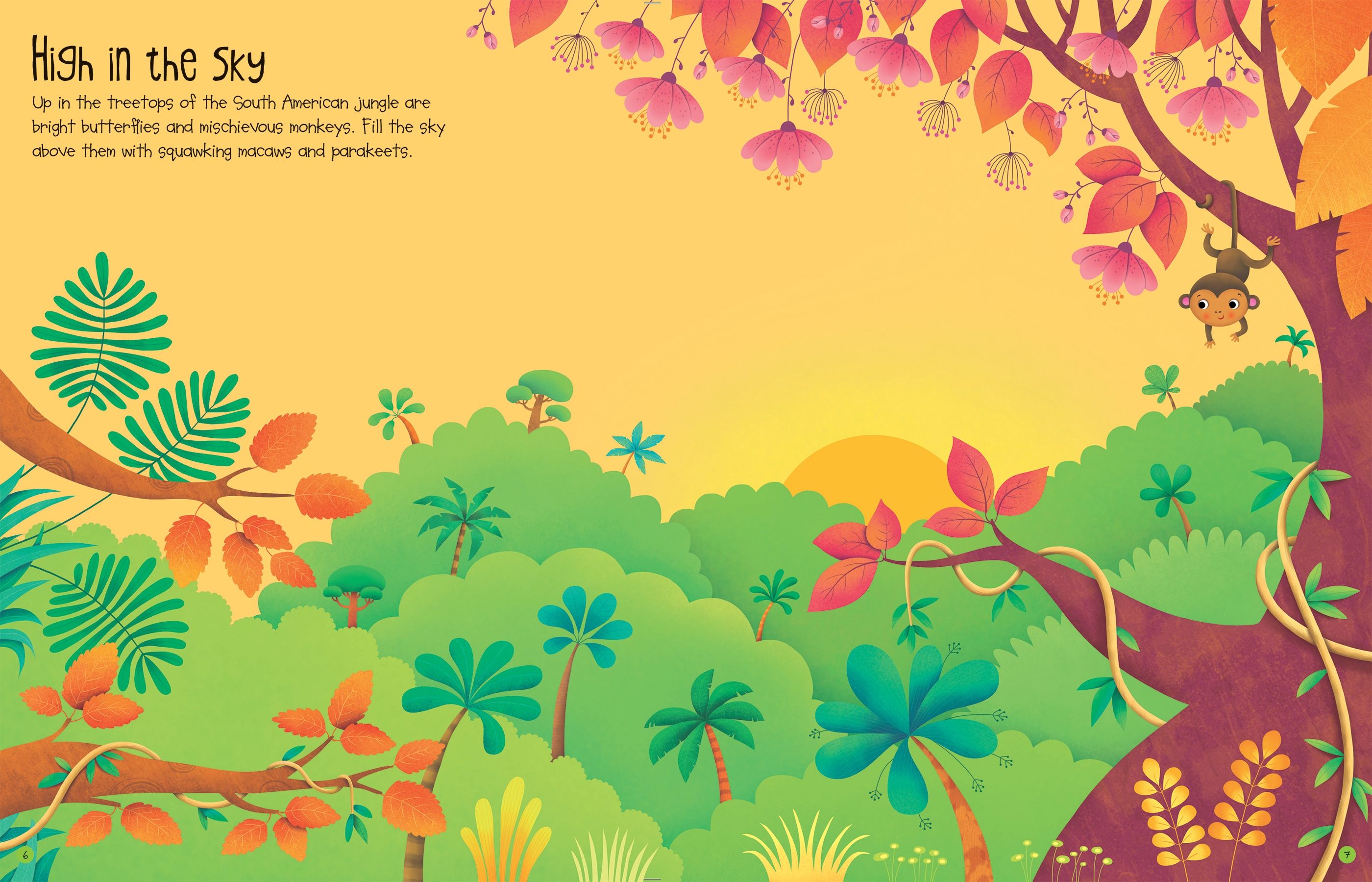 Usborne – First Sticker Book Jungle – Carte cu stickere pentru copii 3+ ani – carte pentru copii Usborne, pagini interior ilustrate