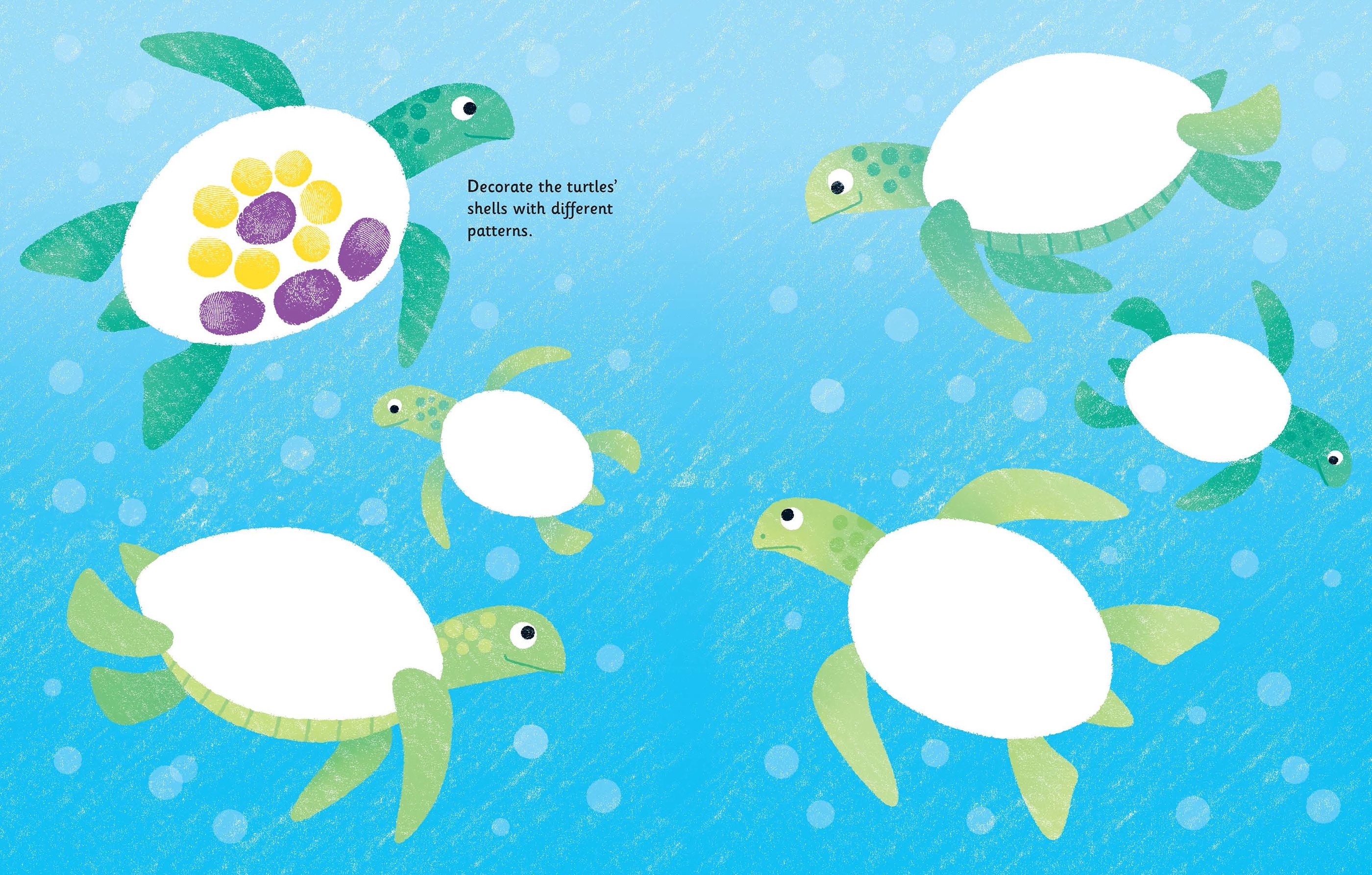 Usborne – Fingerprint Activities Under the Sea – Carte pentru copii 6+ ani – carte pentru copii Usborne, detalii conținut