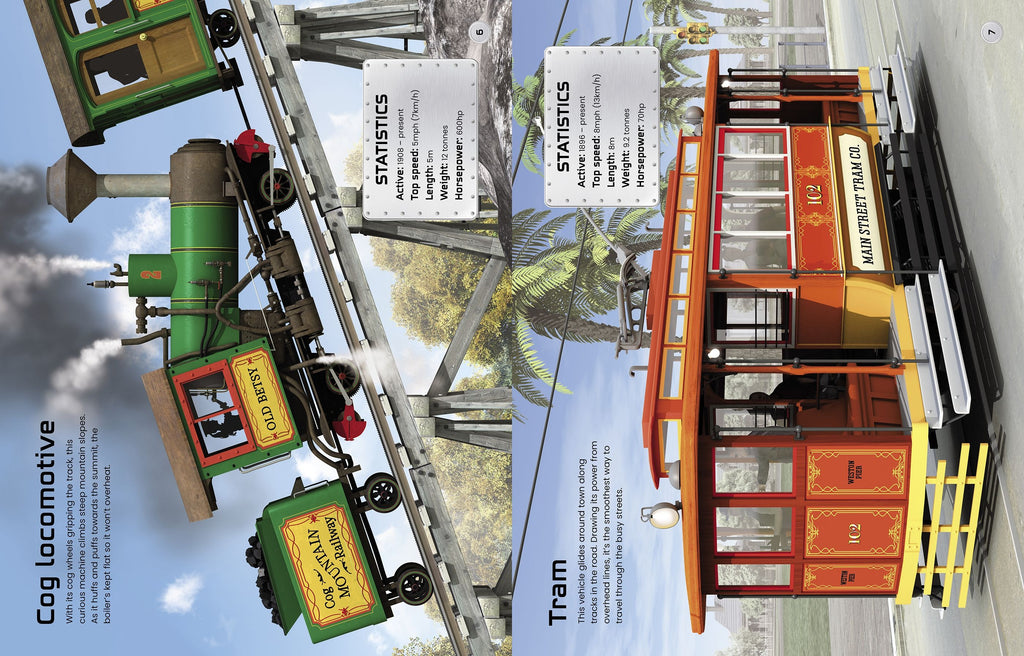 Usborne – Build Your Own Trains Sticker Book – Carte cu stickere pentru copii 5+ ani – carte pentru copii Usborne, preview pagini