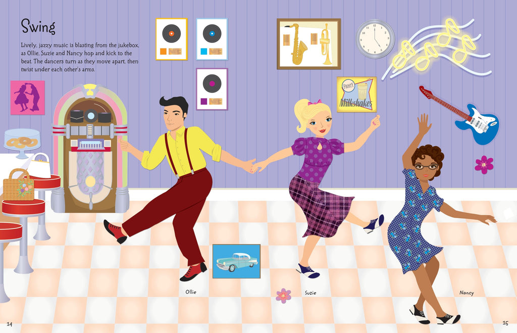 Usborne – Sticker Dolly Dressing Dancers – Carte cu stickere pentru copii 5+ ani – carte pentru copii Usborne, preview pagini