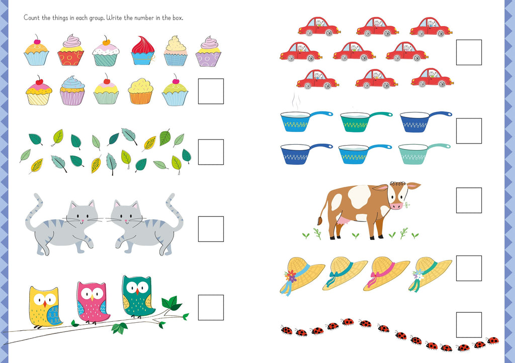 Usborne – Little Wipe-Clean Numbers – Carte de activități (refolosibilă) pentru copii 3+ ani – carte pentru copii Usborne, preview pagini