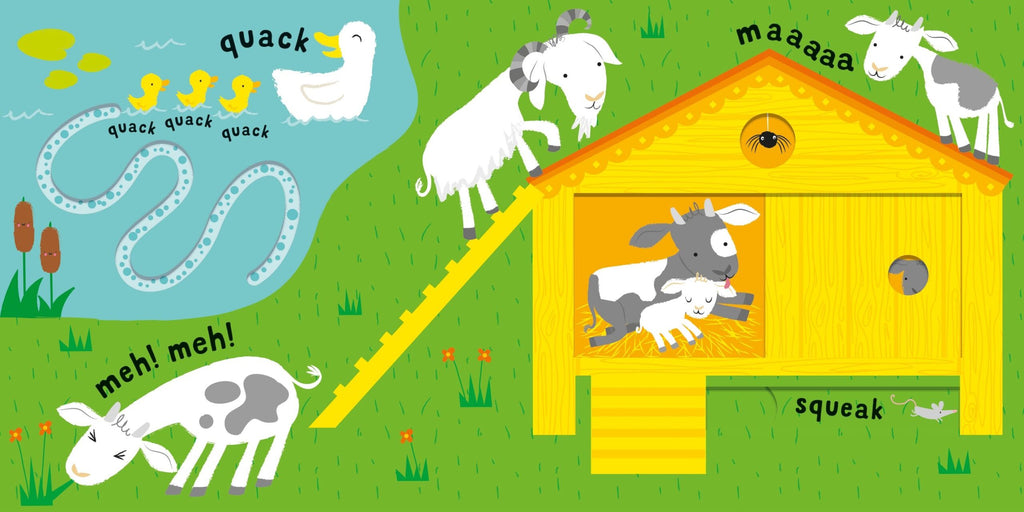Usborne – Slide and See Farm – Carte pentru copii 6+ luni – carte pentru copii Usborne, detalii conținut