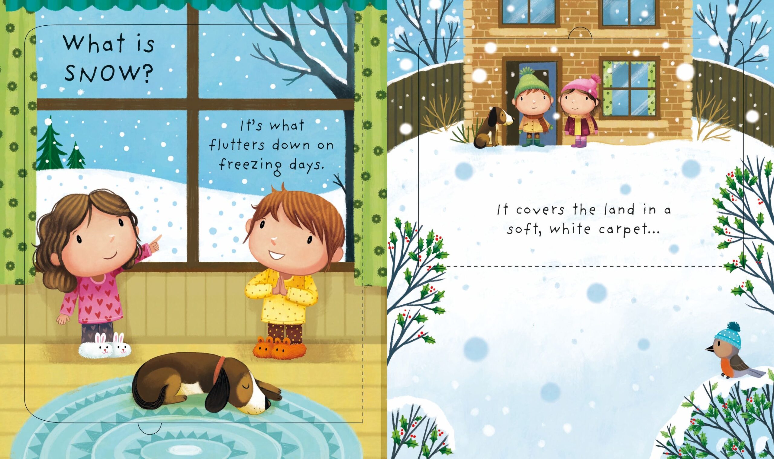 Usborne – Very First Questions and Answers What is Snow? – Carte pentru copii 3+ ani – carte pentru copii Usborne, pagini interior ilustrate